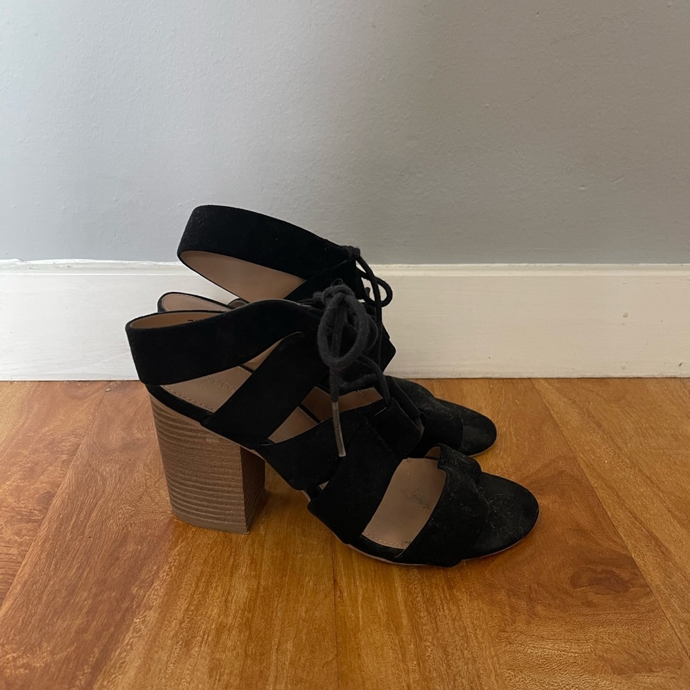 Velvet Lace Up Heels
